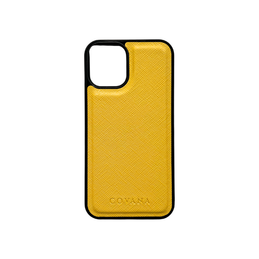 Funda Piel iPhone 12 Mini - Amarilla